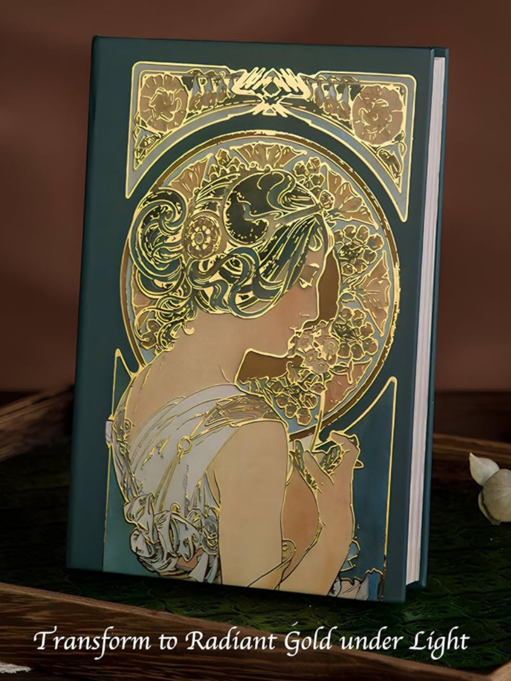 Beautiful Gilded Hardcover Journal, 256 Color Pages, 5x7 Alphonse Mucha Primrose - Picture 2 of 12